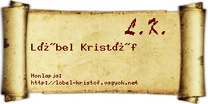 Löbel Kristóf névjegykártya